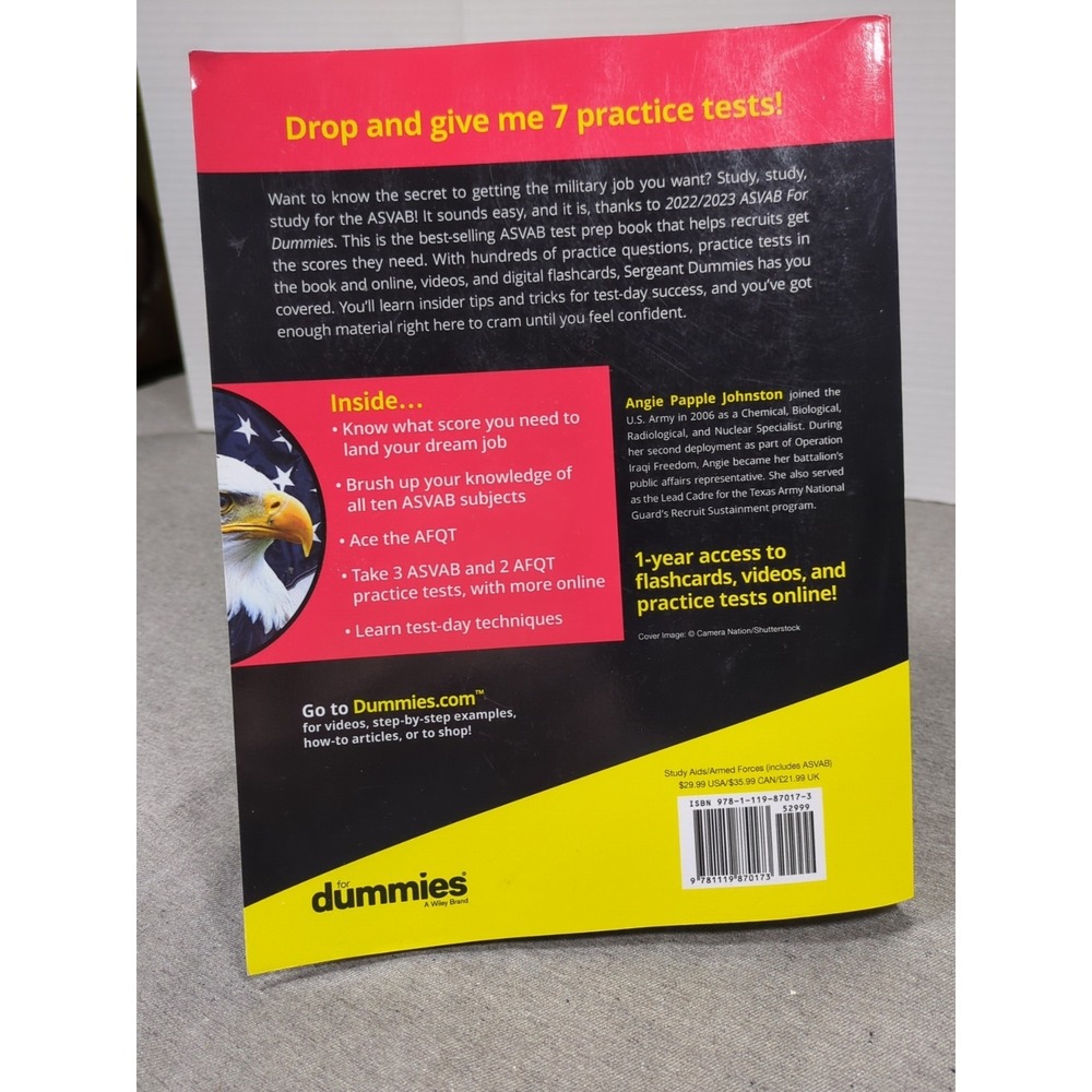 ASVAB For Dummies‎ 2022-2023 + Online Practice Tests, Video, Flashcards - Picture 13 of 16